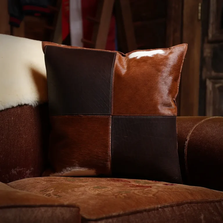 tobacco brown and hair on hide pillow