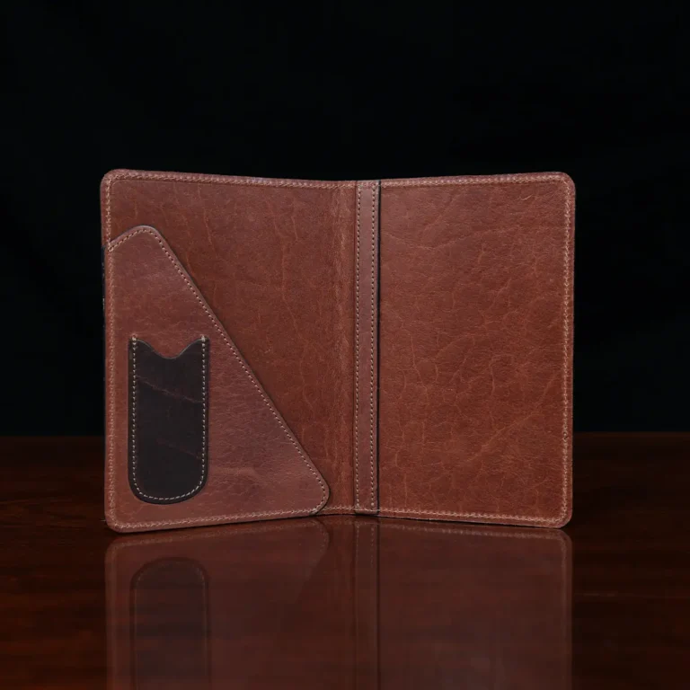 american buffalo in tobacco brown full grain leather golf score card holder