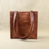 rugged leather tote bag