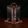 no 9 rover backpack in tobacco buffalo with American Alligator trim - id 002 - back view