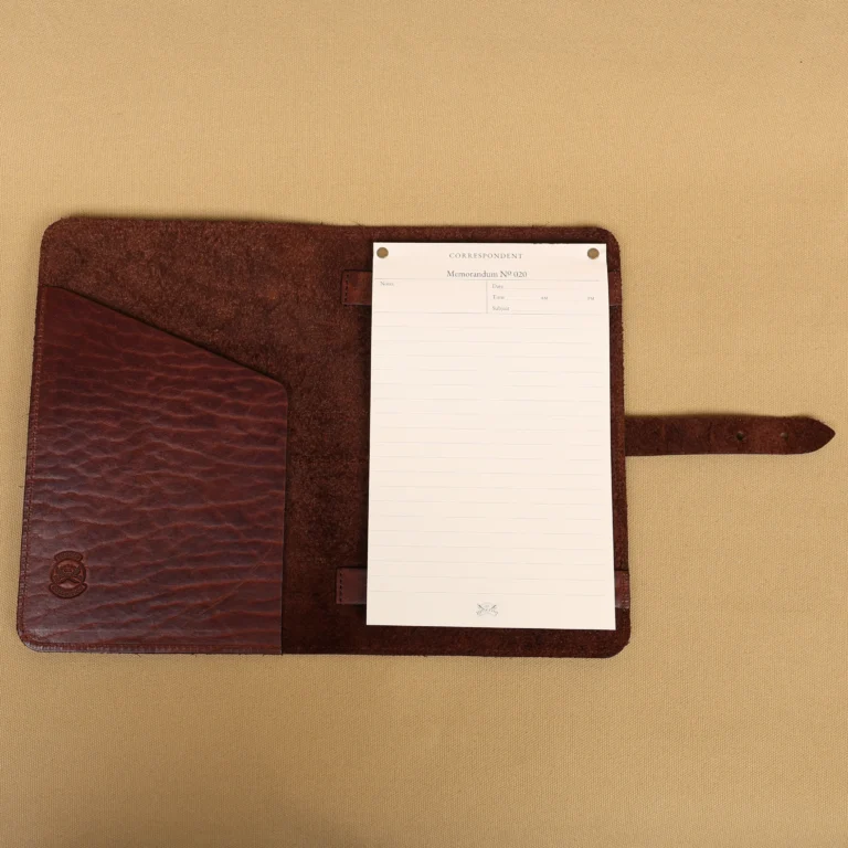 open view of colonel littletons private stock journal with a rugged leather