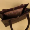 rugged leather tote bag with american steerhide